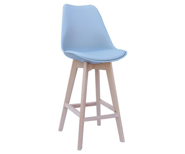 BERG-STOOL σκαμπό ψηλό ξύλο pp ΓΚΡΙ, 49x54xH106/67