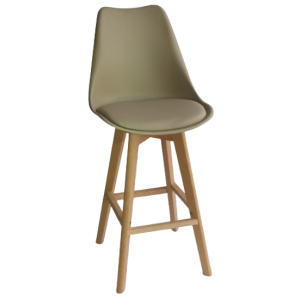 BERG-STOOL σκαμπό ψηλό ξύλο pp ΜΟΚΑ, 49x54xH106/67