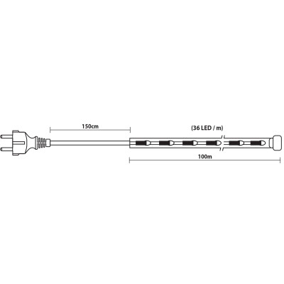 100 Μέτρα Led Φωτοσωλήνας Με Λευκό Φωτισμό ,Ø12mm-3w,IP44