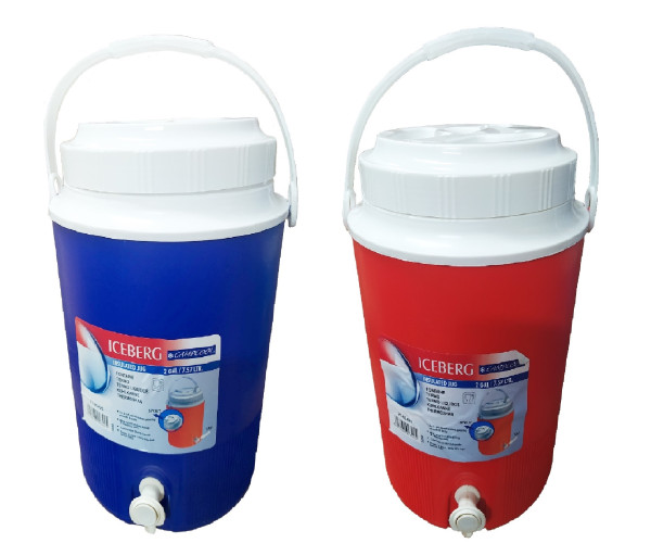 CAMPCOOL ΘΕΡΜΟΣ 7,5 Lt. ΜΕ ΒΡΥΣΑΚΙ ΣΕ ΚΑΠΑΚΙ & ΒΑΣΗ & ΧΕΙΡΟΛΑΒΗ ΜΕΤΑΦΟΡΑΣ